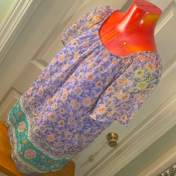 LC LAUREN CONRAD Floral Boho Blouse Top - Picture 9 of 13